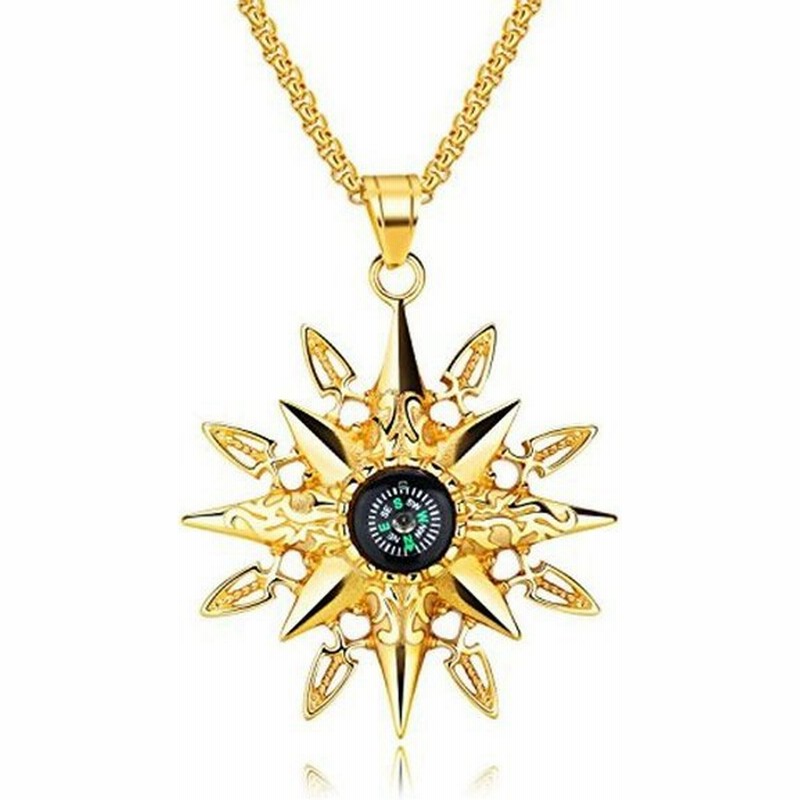 Aiks ジュエリー ブランド 人気 ネックレス メンズ ゴールド ペンダント おしゃれ ステンレス 羅針盤 コンパス 太陽 ゴールド 通販 Lineポイント最大0 5 Get Lineショッピング