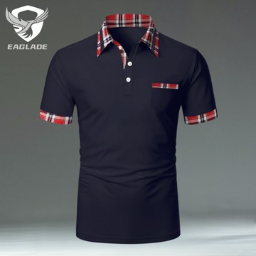 EAGLADE 男士透氣 POLO-88 黑色領男士 POLO T 恤 K11