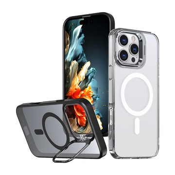 t-phox Apple 蘋果 iPhone 16 Pro Max 鏡頭支架磁吸保護殼(透明)