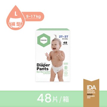 【Parasol】Clear + Dry™新科技水凝果凍褲-工藝升級版 4號/L 禮盒組 (48片) 紙尿褲/褲型尿布/厚磅/舒緩/過敏/瞬吸/親膚