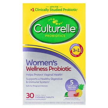 Culturelle, 益生菌，女性健康益生菌，混合水果，30 片咀嚼片