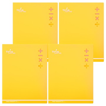 DaTaBanK 三田文具 A4 加減乘除 2孔夾資料夾 4本  黃色  1組