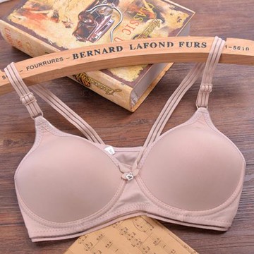 女士薄款透氣中年無痕文胸罩無鋼圈媽媽雙排扣聚攏中老年內衣性感