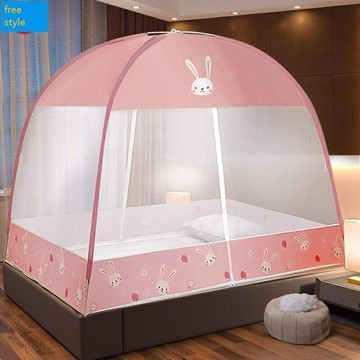 免安裝家用蒙古包蚊帳 1.5m1.8米可摺疊加厚圓頂全底2.0帳篷紋帳