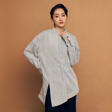 高地俯瞰長袖立領襯衫_霧淞