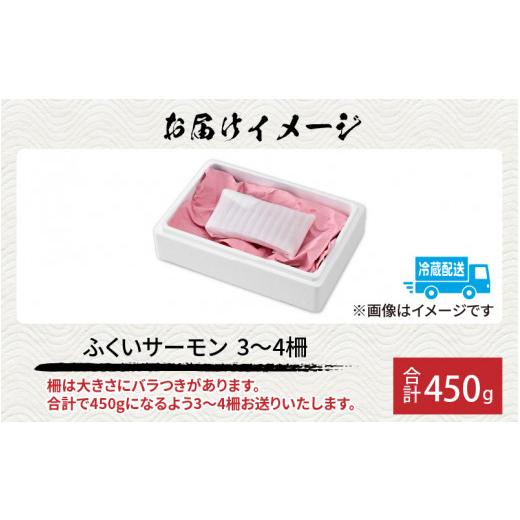 ふるさと納税 福井県 福井市 国産 生サーモン お刺身 ふくいサーモン（柵）450g【柵どり 冷蔵配送 低脂肪 低カロリ…