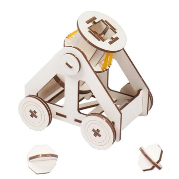 🌈DIY 手工DIY3D拼圖玩具科學實驗射石炮木製模型物理科技擺件