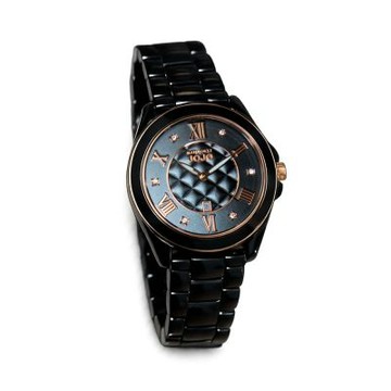 NATURALLY JOJO 格凌紋面板 晶鑽陶瓷腕錶 神秘黑 JO96995-88R(36mm)