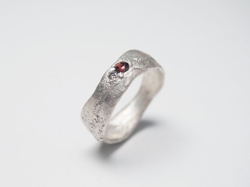 【Coal系列】#a200 寶石白岩戒指(12號)/ 925銀/ 手工禮物/ 客製