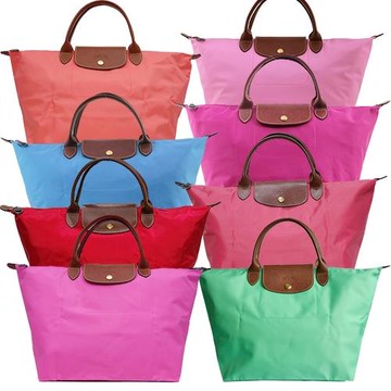 LONGCHAMP 短把尼龍水餃包-中-1623089-(8色)