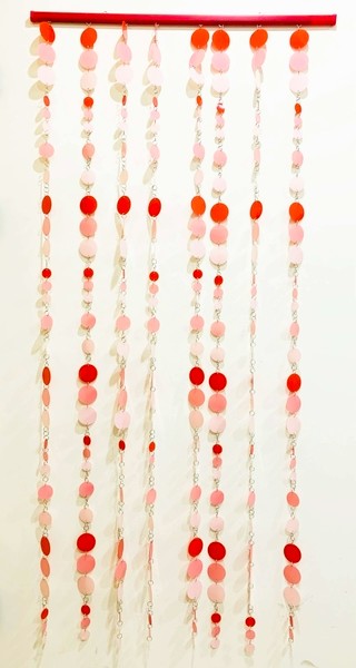 【震撼精品百貨】日本 圓點珠簾 門簾-紅*06237