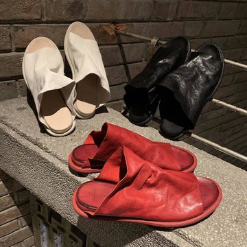 origin guidi馬皮暗黑復古手工拖鞋懶人外穿時尚厚底羅馬涼拖鞋女