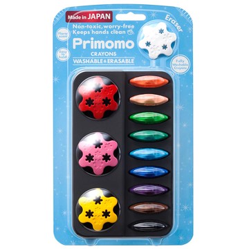 普麗貓趣味蠟筆(花瓣型)12色-附橡皮擦