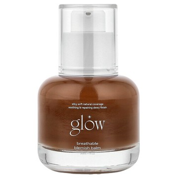 Glow, Breathable Blemish Balm, For All Skin Types, Brown, 1 fl oz (30 ml)