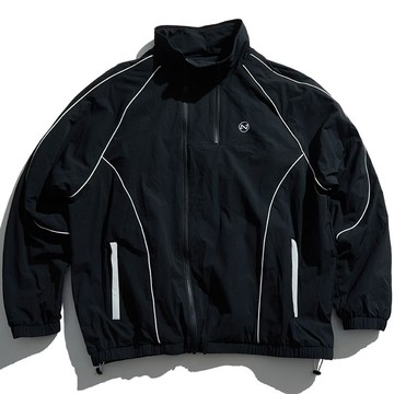 UNDER PEACE 25AW PULSE / TRACK JACKET 不對稱雙拉鍊 運動機能 外套 (經典黑色)