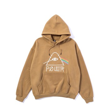 日本限定 POLER PSYCHEDELIC HOOD 山型眼彩虹經典帽T / 卡其色
