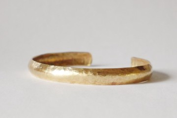 ★鍛敲★Simple brass bangle★簡約★黃銅★手鐲