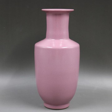 清雍正胭脂紅釉棒槌瓶手工仿古家居裝飾瓷器擺件古董古玩老貨收藏1入