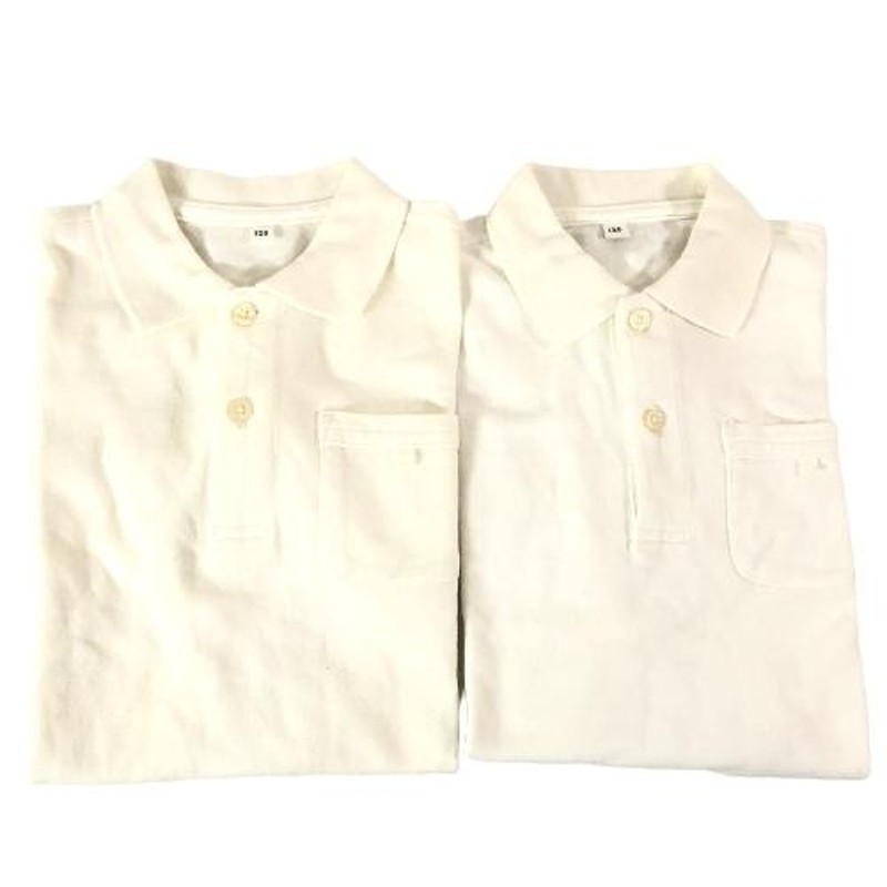 無印良品 MUJI キッズ 男の子 半袖 カノコ ポロシャツ 白 2点セット  