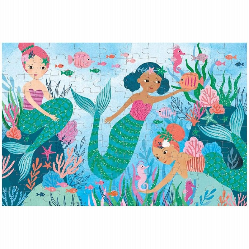 ジグソーパズル 海外製 アメリカ 9780735357297 Mudpuppy Mermaids Glitter Puzzle, Multicolor  通販 LINEポイント最大0.5%GET LINEショッピング