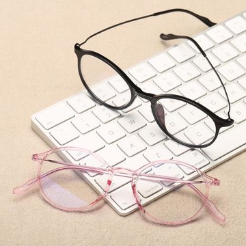 跨境新款TR90防藍光護目眼鏡架 圓框時尚學生近視鏡平光鏡眼鏡架