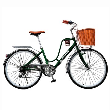 BIKEONE L4 LITE 266LADY 26吋6速 SHIMANO變速 復古時尚菜籃款淑女車咖啡車 低跨點設計