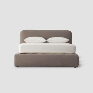 奧可利簡約布床架 雙人特大 6070 棕