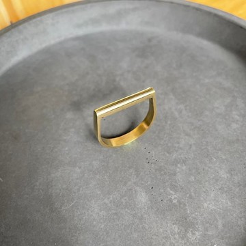 【Variety】D型黃銅造型戒指 -圓潤