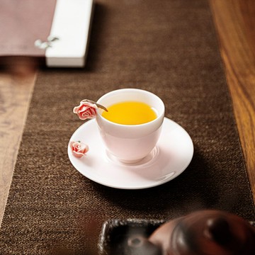 捏花陶瓷汝窯茶杯主人杯女士高顏值創意杯子功夫茶具單杯大號茶盞