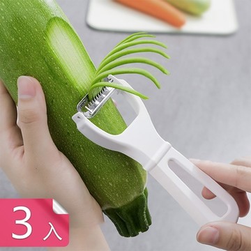 【荷生活】輕巧型免刀工家用廚房刨刀切絲刀 不鏽鋼省時省力刨絲刀-3入