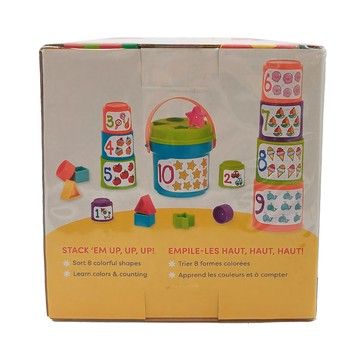 battat toys 科育 感統玩具 大口疊疊杯  顏色形狀分類  學習顏色和計數  方盒  1盒