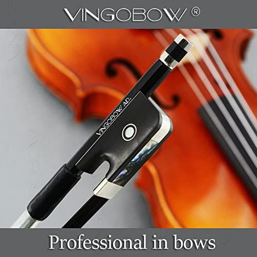 VINGOBOW ビオラ用 天然黒い馬毛 カーボン弓 Carbon Fiber Viola Bow