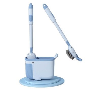 蕉蕉購物 可愛鯨魚造型馬桶刷 附底座  藍色  清潔徹底不留死角  1組