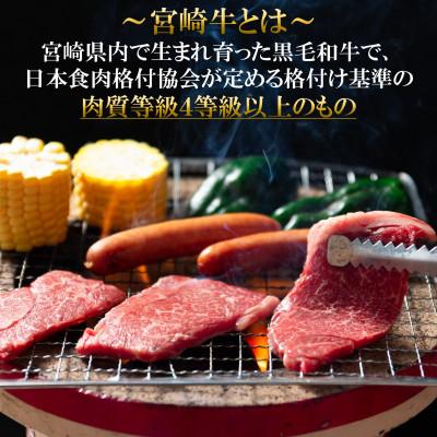 ふるさと納税 三股町 宮崎牛モモ焼肉(400g)と宮崎県産黒毛和牛小間切れ(200g)総量約600g