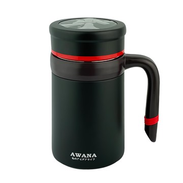 AWANA 城市濾網辦公杯  黑色  500ml  1個