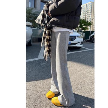 微喇叭褲女春秋薄款2025新款高腰顯瘦垂感闊腿馬蹄褲休閑運動衛褲