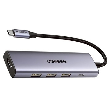 UGREEN 綠聯 五合一Type-C集線器  灰色  1個