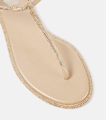 Rene Caovilla Diana satin and leather thong sandals