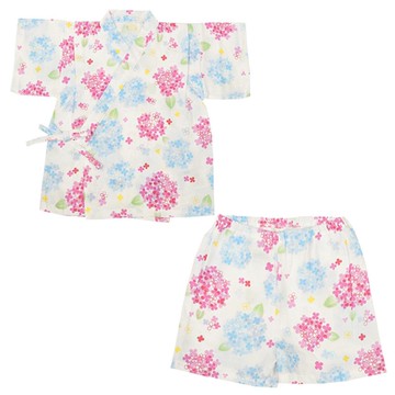 akachan honpo - 兩件式甚平-繡球花-米白色