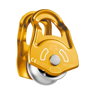 PETZL MOBILE 活動側板小滑輪 極輕巧型 適用於7mm至13mm繩索  75g  黃色