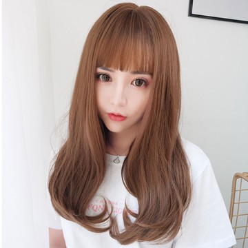 高仿真超自然整頂假髮 甜美齊瀏海內彎長捲髮【MA523】超自然整頂假髮☆雙兒網☆