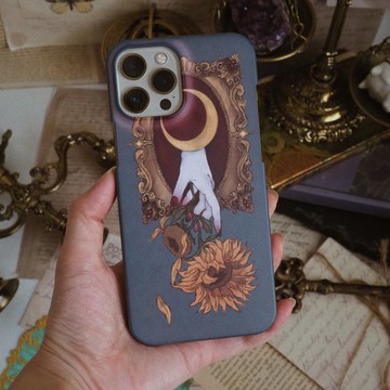 向日葵嚮往月亮手機殼