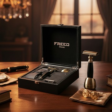【FREED】古銅系列尊爵四件組雙刃式刮鬍刀禮盒 - 極致黑