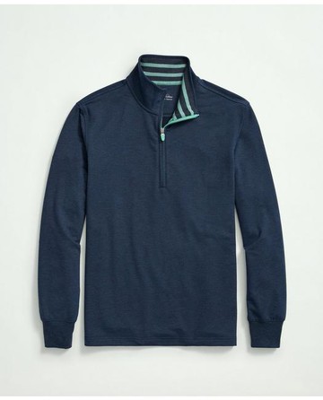 Brooks Brothers Men's Performance Series Half-Zip | Navy/Green | Size XS