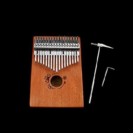 Vaguelly Mini Piano Music Decor Kalimba Thumb Piano 17 Keys Finger Piano Portable Wooden Mbira Finger Piano with Hammer Portable Musical Instrument fo