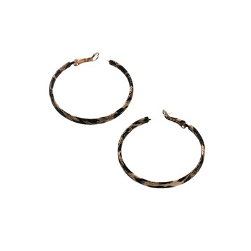 [銀針] 歐美豹紋圈圈耳環 / Western Leopard print Earring