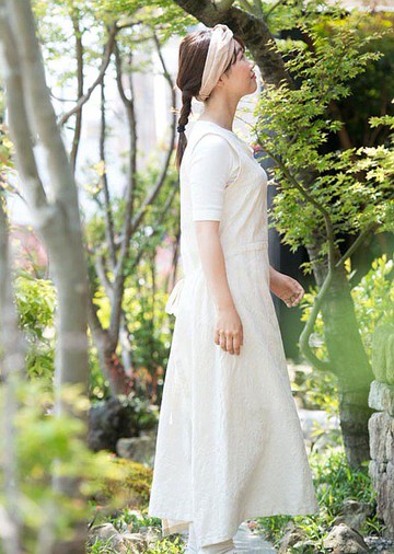 有機棉雙向長洋裝【植物印花布料】