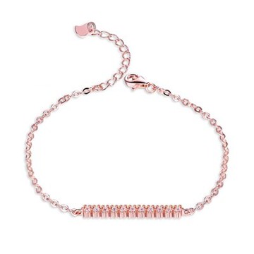 925純銀手鍊 鑲鑽玫瑰金手環 -時尚大方簡約百搭情人節生日禮物女飾品73gr9【獨家進口】【米蘭精品】