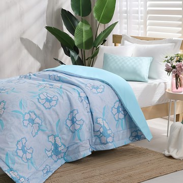 LAMINA 樂米娜 精梳棉涼被 蝶花飛舞 135 x 195cm 藍色