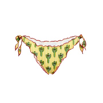 MC2 Saint Barth Woman Ruffled Cheeky Swim Briefs With Cactus Print
